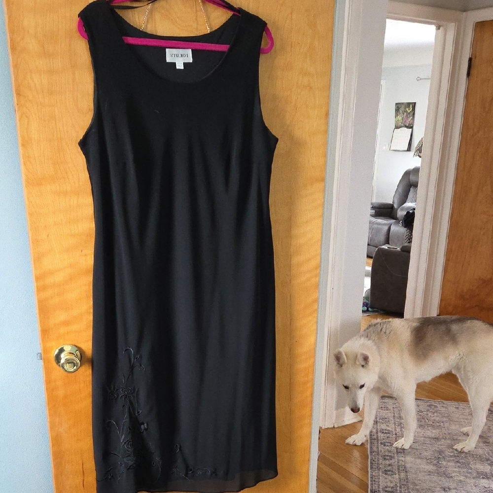 Jones New York Black Midi Dress with Floral Detail